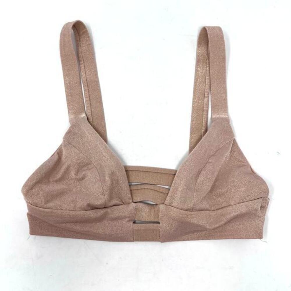 Vitamin A Bikini Top Womens XS Neutra Metallic Bralette Top Only Swim Festival